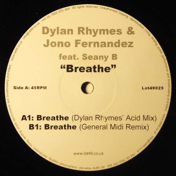 Dylan Rhymes & Jono Fernandez Feat. Seany B - Breathe | Lot49 (LOT49025) - main