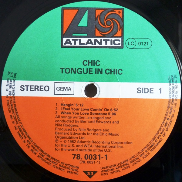 Chic - Tongue In Chic | Atlantic (78. 0031-1) - 2