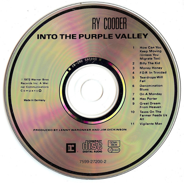 Ry Cooder - Into The Purple Valley CD | Reprise Records (7599-27200-2) - 3