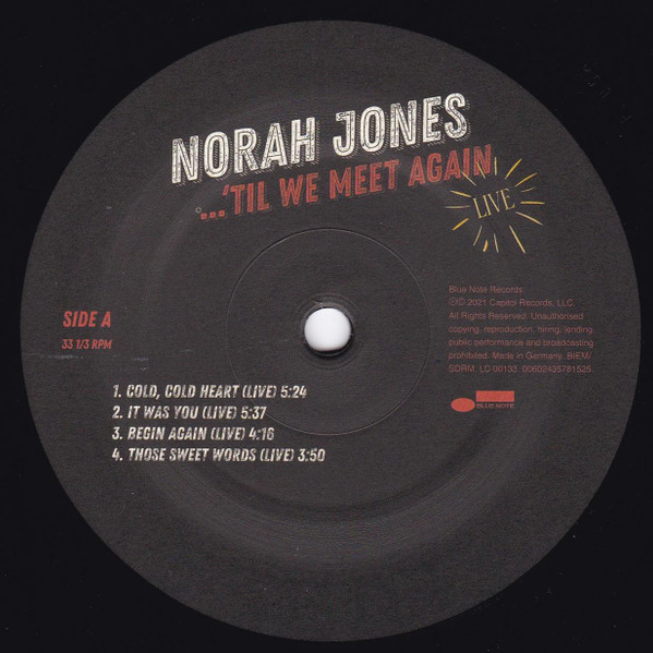 Norah Jones - ...'Til We Meet Again | Blue Note (00602435689852) - 4 Norah Jones - ...'Til We Meet Again | Blue Note (00602435689852) - 4