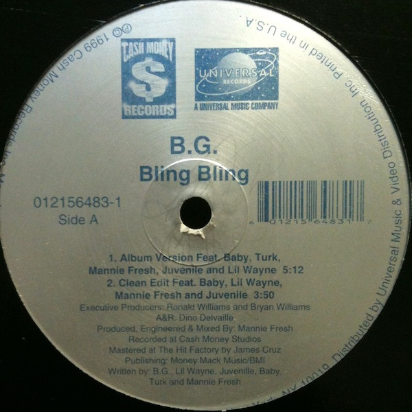 B.G. - Bling Bling | Universal Records (012156483-1) - main B.G. - Bling Bling | Universal Records (012156483-1) - main