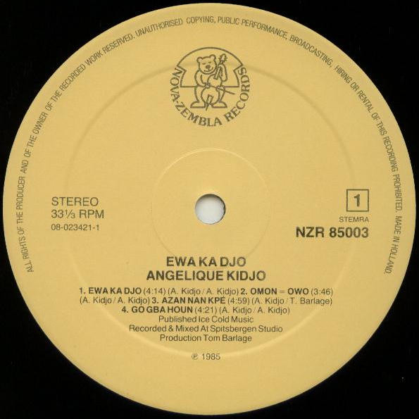 Angélique Kidjo - Ewa Ka Djo (Let's Dance) | Nova Zembla Records (NZR 85003) - 3