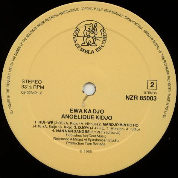 Angélique Kidjo - Ewa Ka Djo (Let's Dance) | Nova Zembla Records (NZR 85003) - 4