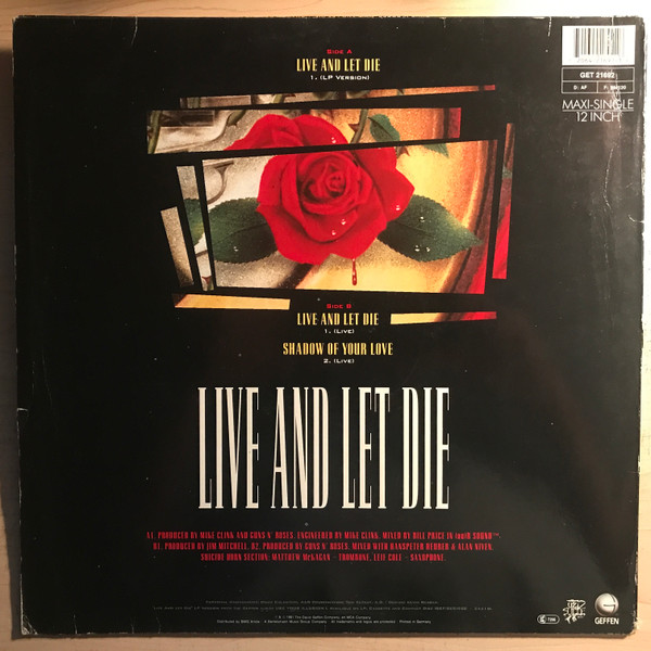 Guns N' Roses - Live And Let Die | Geffen Records (GET 21692) - 2