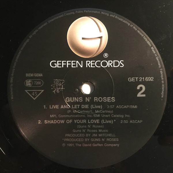Guns N' Roses - Live And Let Die | Geffen Records (GET 21692) - 4