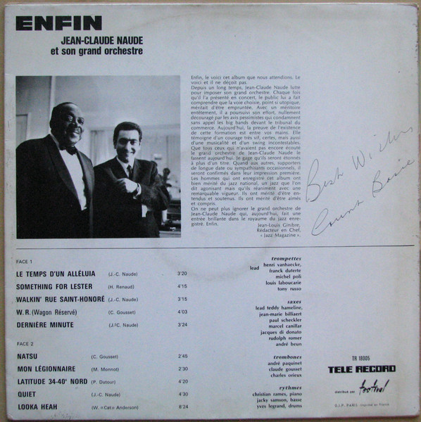 The Jean-Claude Naude Big Band - Enfin | Tele record (TR 18005) - 4 The Jean-Claude Naude Big Band - Enfin | Tele record (TR 18005) - 4