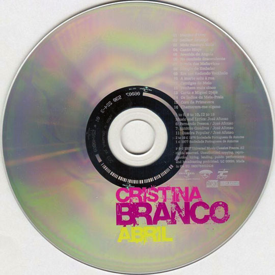 Cristina Branco - Abril | Universal Music Classics France (0600753022436) - 3 Cristina Branco - Abril | Universal Music Classics France (0600753022436) - 3