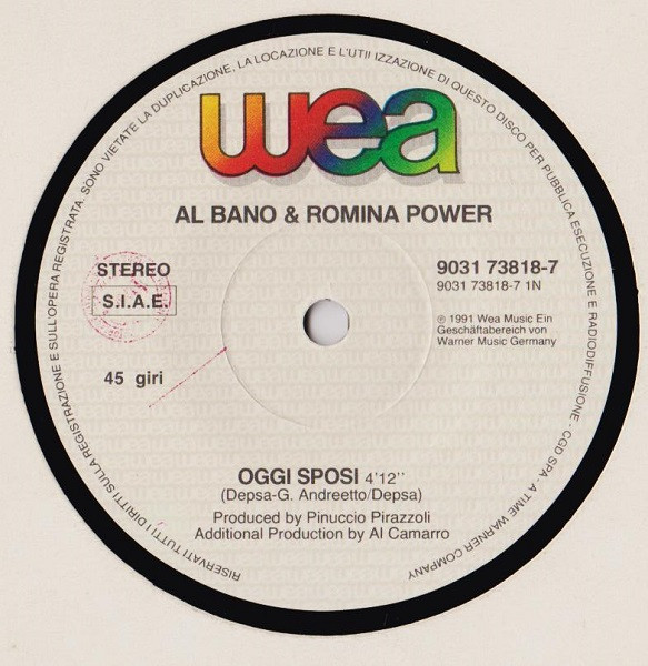 Al Bano & Romina Power - Oggi Sposi | WEA (9031-73818-7) - 3