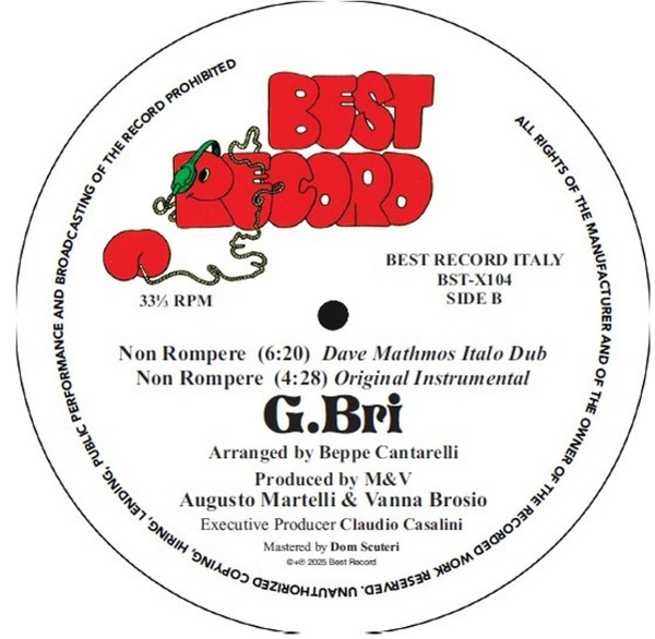 G. Bri - Non Rompere | Best Record Italy (BST-X104) - 3