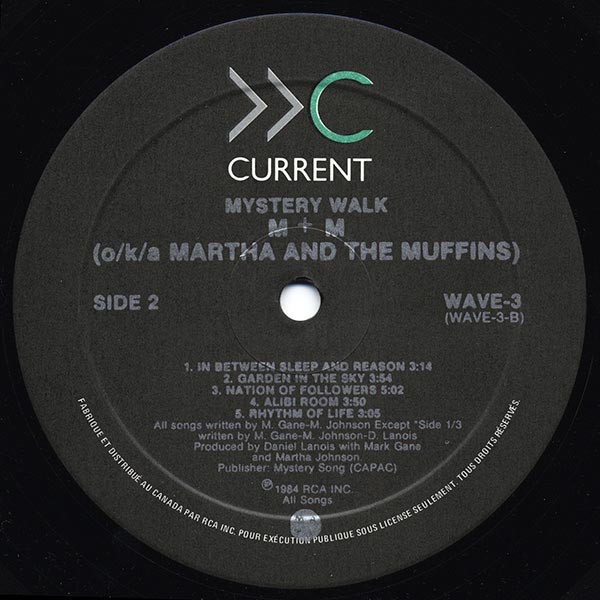 M + M o/k/a Martha And The Muffins - Mystery Walk [Vinyl] | Current (WAVE 3) - 4