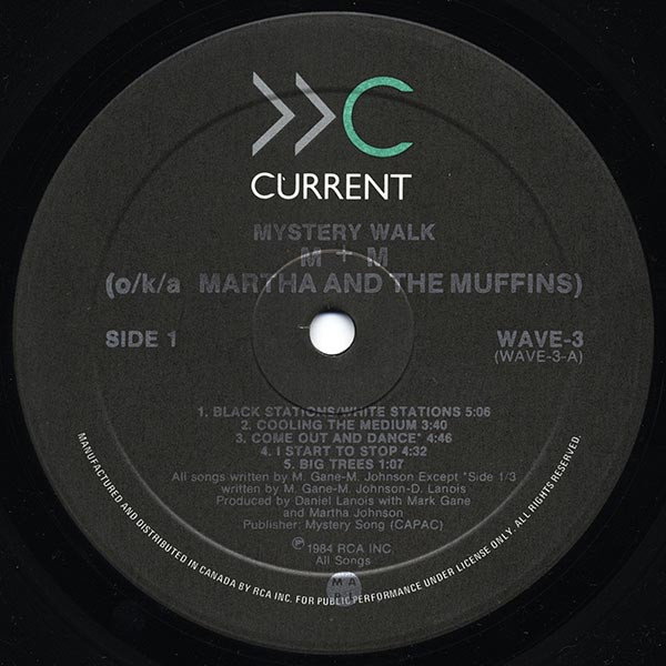M + M o/k/a Martha And The Muffins - Mystery Walk [Vinyl] | Current (WAVE 3) - 3