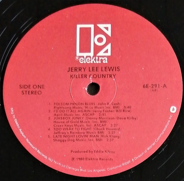 Jerry Lee Lewis - Killer Country [Vinyl] | Elektra (6E-291) - 3