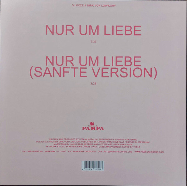 DJ Koze & Dirk von Lowtzow - Nur Um Liebe | Pampa Records (PAMPA044) - 2