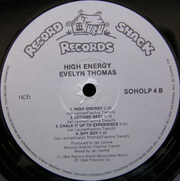 Evelyn Thomas - High Energy | Record Shack Records (SOHOLP 4) - 4
