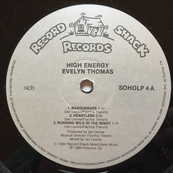 Evelyn Thomas - High Energy | Record Shack Records (SOHOLP 4) - 3