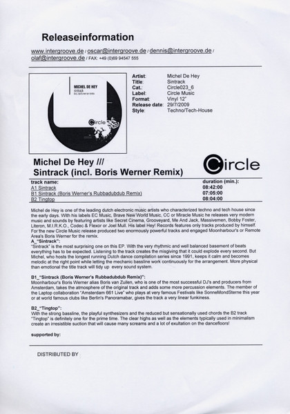 Michel De Hey - Sintrack | Circle Music (Circle023_6) - main Michel De Hey - Sintrack | Circle Music (Circle023_6) - main