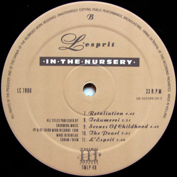 In The Nursery - L'Esprit | Third Mind Records (TMLP 48) - 4