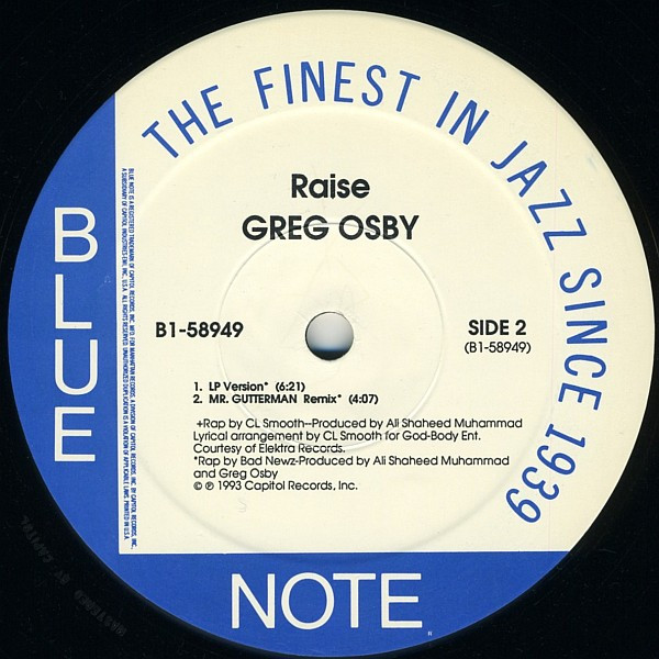 Greg Osby Featuring C.L. Smooth - Raise | Blue Note (B1-58949) - 3 Greg Osby Featuring C.L. Smooth - Raise | Blue Note (B1-58949) - 3