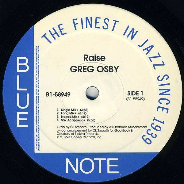 Greg Osby Featuring C.L. Smooth - Raise | Blue Note (B1-58949) - 2 Greg Osby Featuring C.L. Smooth - Raise | Blue Note (B1-58949) - 2