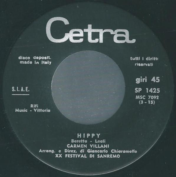 Carmen Villani - Hippy | Cetra (SP 1425) - 3