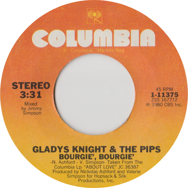 Gladys Knight And The Pips - Bourgie', Bourgie' / Get The Love | Columbia (1-11375) - main