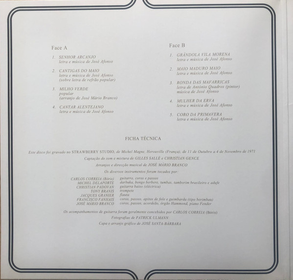 José Afonso - Cantigas Do Maio | Mais 5 (LM5018LP) - 2