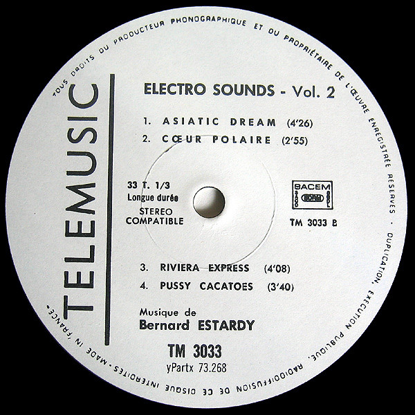 Bernard Estardy - Electro Sounds Volume 2 | Tele Music (TM 3033) - 4