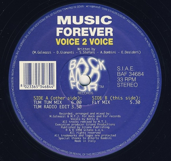 Voice 2 Voice - Music Forever | Back And For Records (BAF 34684) - 2 Voice 2 Voice - Music Forever | Back And For Records (BAF 34684) - 2