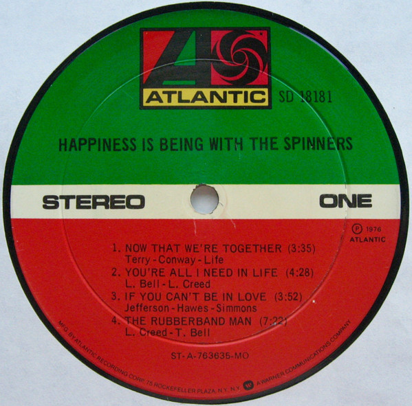 Spinners - Happiness Is Being With The Spinners | Atlantic (SD 18181) - 3