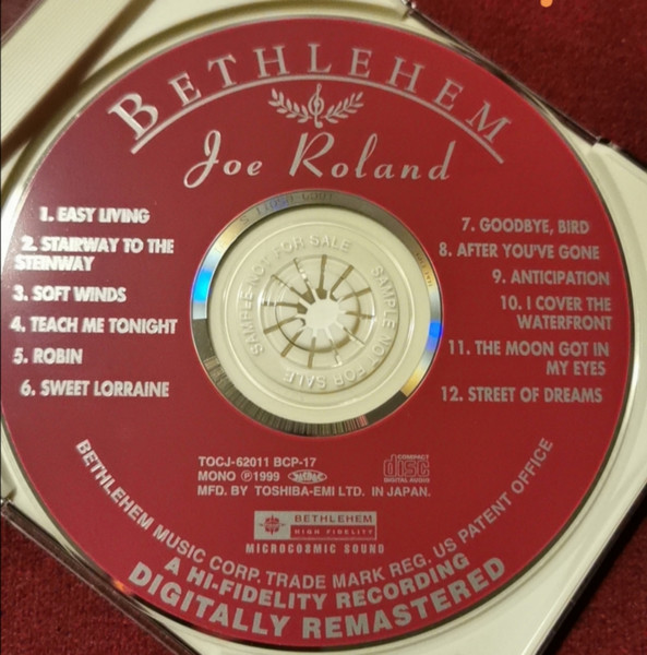 The Joe Roland Quintet - Joe Roland Quintette | Bethlehem Records (TOCJ-62011) - 2 The Joe Roland Quintet - Joe Roland Quintette | Bethlehem Records (TOCJ-62011) - 2