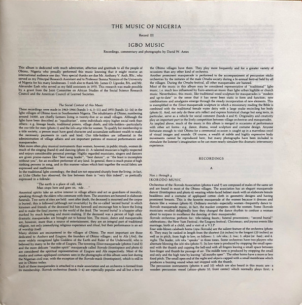 Ibo - Nigeria III Igbo Music | Bärenreiter-Musicaphon (BM 30 L 2311) - 4 Ibo - Nigeria III Igbo Music | Bärenreiter-Musicaphon (BM 30 L 2311) - 4