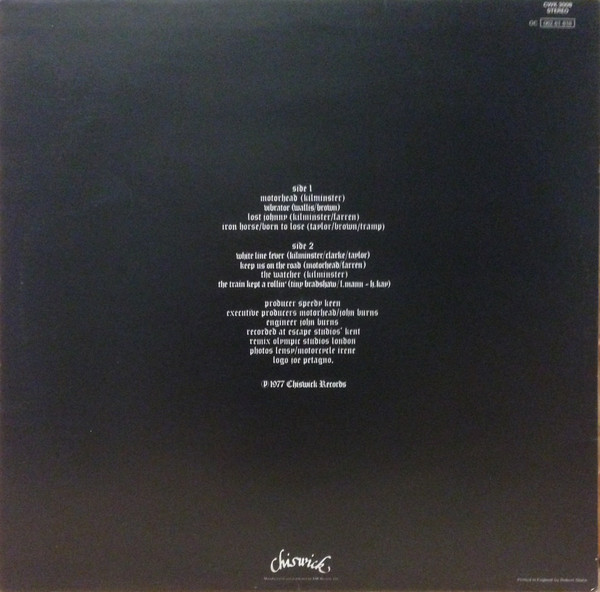 Motörhead - Motörhead | Chiswick Records (CWK 3008) - 2 Motörhead - Motörhead | Chiswick Records (CWK 3008) - 2