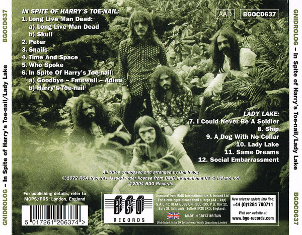 Gnidrolog - In Spite Of Harry's Toe-Nail / Lady Lake | BGO Records (BGOCD637) - 4 Gnidrolog - In Spite Of Harry's Toe-Nail / Lady Lake | BGO Records (BGOCD637) - 4