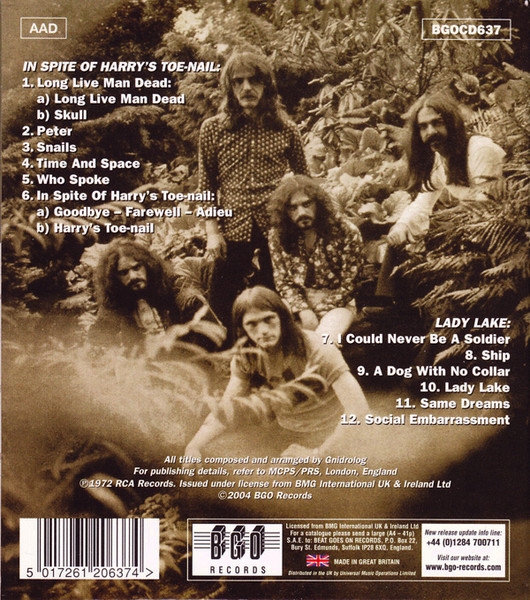 Gnidrolog - In Spite Of Harry's Toe-Nail / Lady Lake | BGO Records (BGOCD637) - 2 Gnidrolog - In Spite Of Harry's Toe-Nail / Lady Lake | BGO Records (BGOCD637) - 2