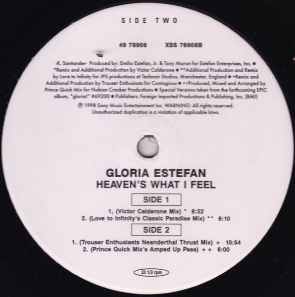 Gloria Estefan - Heaven's What I Feel | Epic (49 78908) - main Gloria Estefan - Heaven's What I Feel | Epic (49 78908) - main