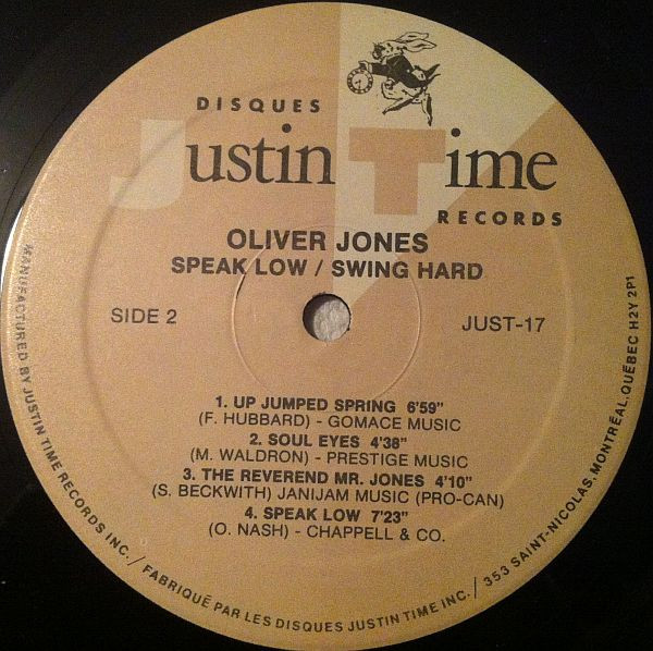 Oliver Jones - Speak Low Swing Hard | Justin Time (JUST-17) - 4 Oliver Jones - Speak Low Swing Hard | Justin Time (JUST-17) - 4