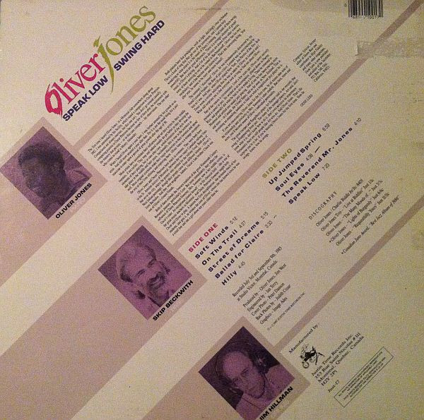 Oliver Jones - Speak Low Swing Hard | Justin Time (JUST-17) - 2 Oliver Jones - Speak Low Swing Hard | Justin Time (JUST-17) - 2