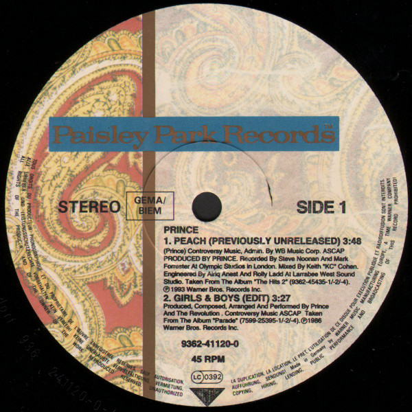 Prince - Peach | Paisley Park (9362-41120-0) - 3