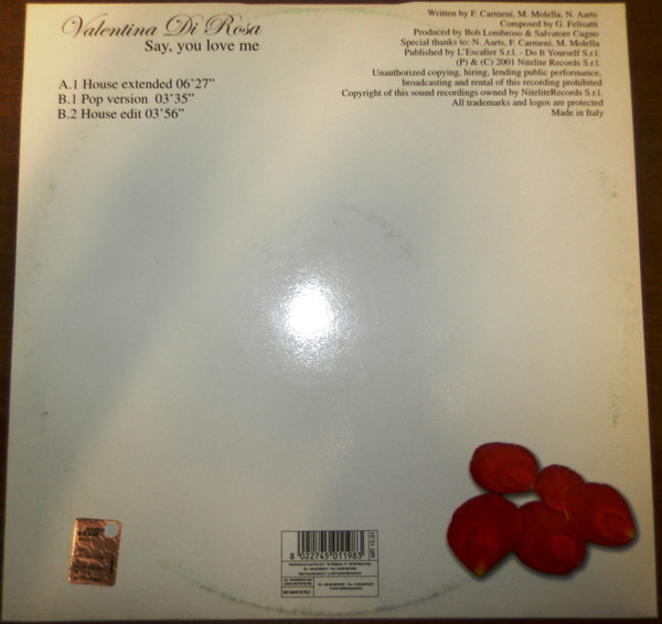 Valentina Di Rosa - Say, You Love Me | Major Records (MR 15.01) - 2