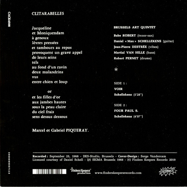 Brussels Art Quintet - Voir / Four Paul S. | Cacophonic (CACK4508) - 2 Brussels Art Quintet - Voir / Four Paul S. | Cacophonic (CACK4508) - 2