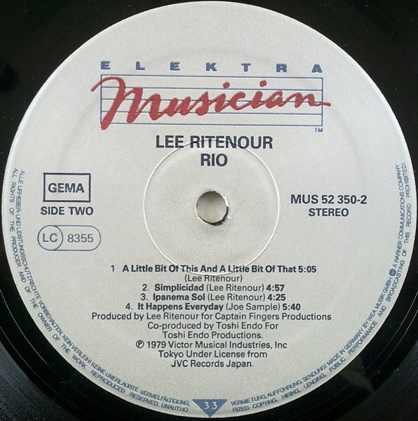 Lee Ritenour - Rio | Elektra Musician (MUS 52 350) - 4