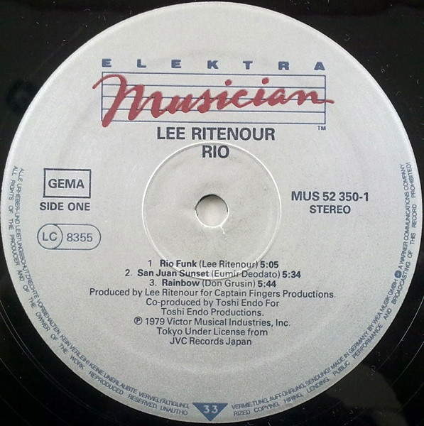 Lee Ritenour - Rio | Elektra Musician (MUS 52 350) - 3