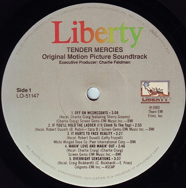 Various - Tender Mercies - Music From The Motion Picture | Liberty (LO-51147) - 4 Various - Tender Mercies - Music From The Motion Picture | Liberty (LO-51147) - 4