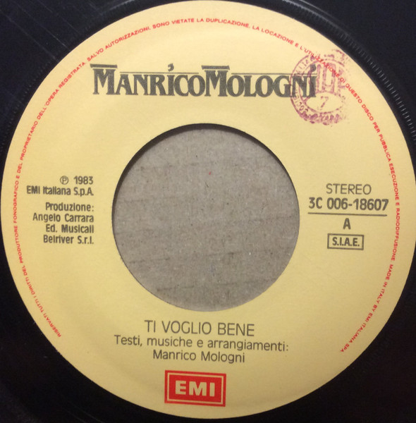 Manrico Mologni - Ti Voglio Bene | EMI (3C 006-18607) - 3