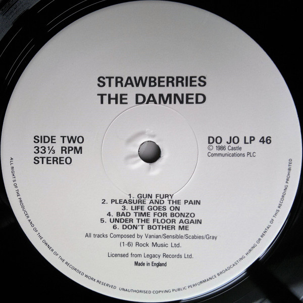 The Damned - Strawberries | Dojo (DOJOLP 46) - 4 The Damned - Strawberries | Dojo (DOJOLP 46) - 4