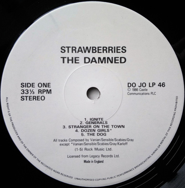The Damned - Strawberries | Dojo (DOJOLP 46) - 3 The Damned - Strawberries | Dojo (DOJOLP 46) - 3