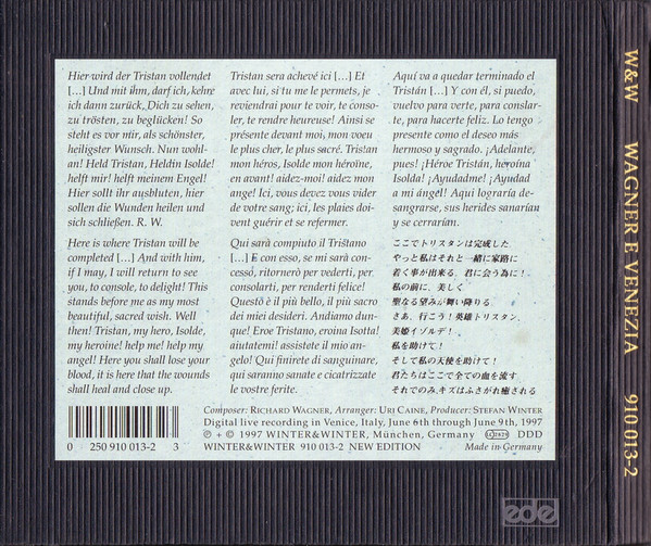 Richard Wagner / Uri Caine Ensemble - Wagner E Venezia | Winter & Winter (910 013-2) - 2 Richard Wagner / Uri Caine Ensemble - Wagner E Venezia | Winter & Winter (910 013-2) - 2