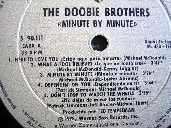 The Doobie Brothers - Minute By Minute | Warner Bros. Records (S 90.111) - 4