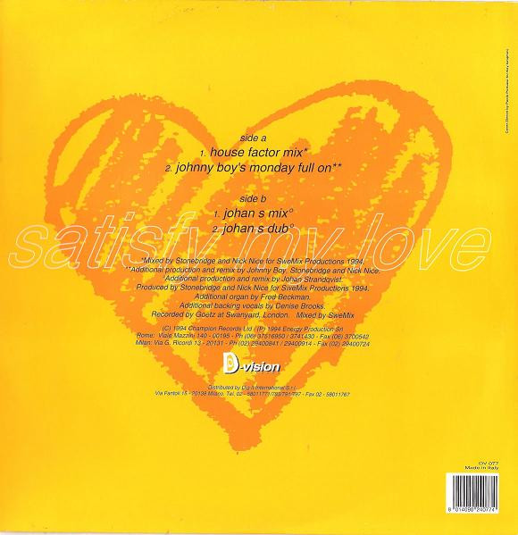 Sabrina Johnston - Satisfy My Love | D:vision Records (DV 077)