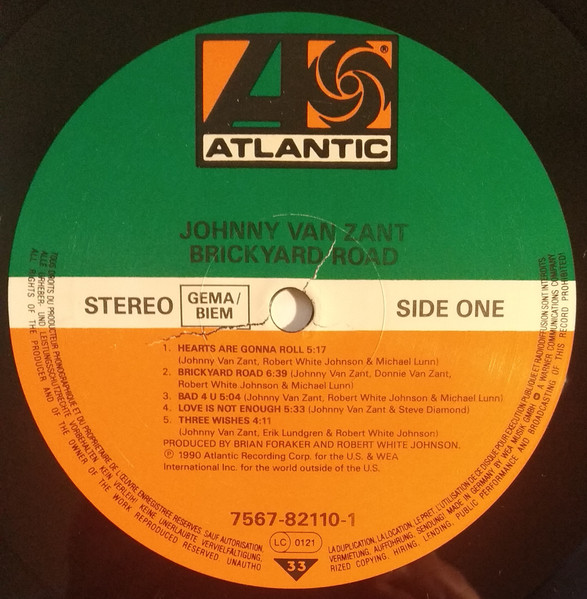 Johnny Van Zant - Brickyard Road | Atlantic (7567-82110-1) - 3